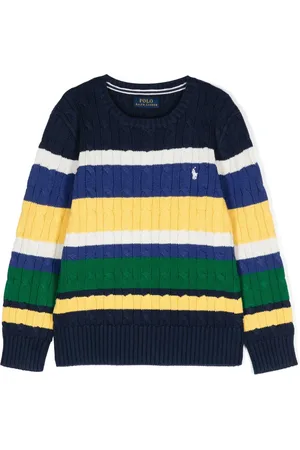 Ralph Lauren Pull en maille torsadée à rayures