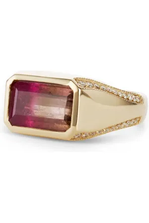 JACQUIE AICHE Bague en 14ct sertie de diamants et de tourmaline