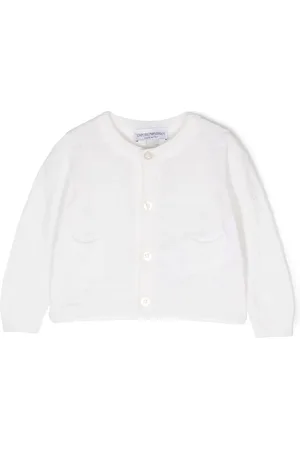 Emporio Armani Cardigan en laine vierge à logo intarsia