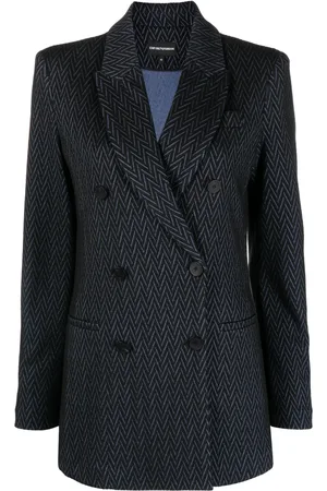 Emporio Armani Blazer croisé à motif de chevrons
