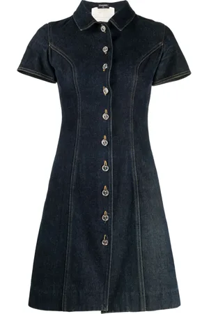 CHANEL Robe en jean à boutons logo (1990)