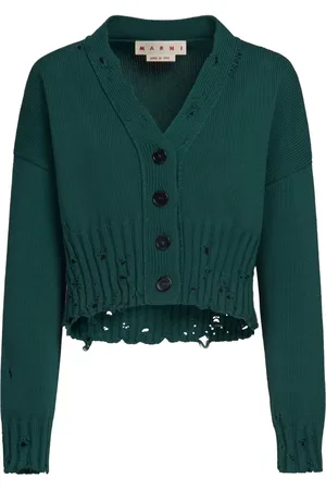 Marni Cardigan crop à effet usé