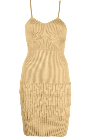 Balmain Robe courte nervurée à design sans manches
