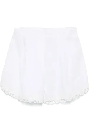 Maurizio Mykonos Short à bords en dentelle