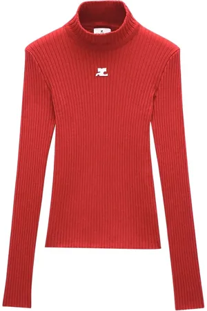 Courrèges Haut nervuré à patch logo