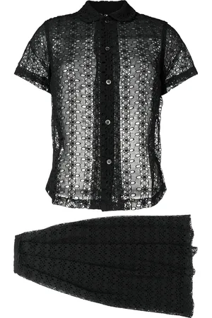 Comme des Garçons Ensemble top-jupe en broderie anglaise