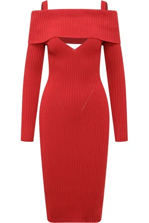 ANDREADAMO Robe nervurée à coupe mi-longue