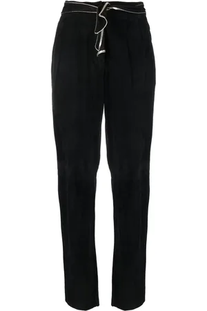 VERSACE Pantalon en cuir à taille nouée (années 1970)