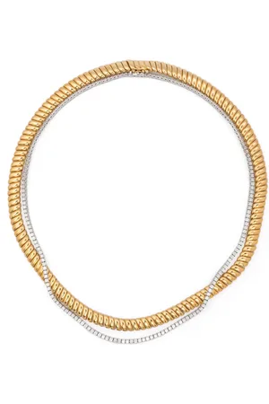 Anita 18KT yellow and white gold Hepburn diamond necklace set