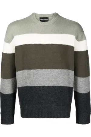 Emporio Armani Pull en laine vierge à rayures