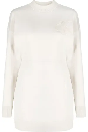 Calvin Klein Robe-sweat courte à logo floqué