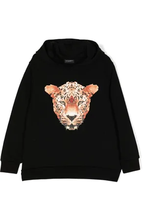 MARCELO BURLON Sweat en coton mélangé à imprimé léopard