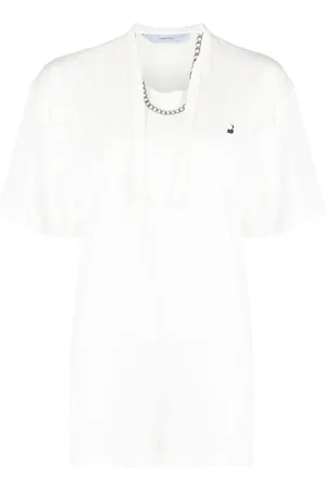 pushBUTTON T-shirt oversize à imprimé collier