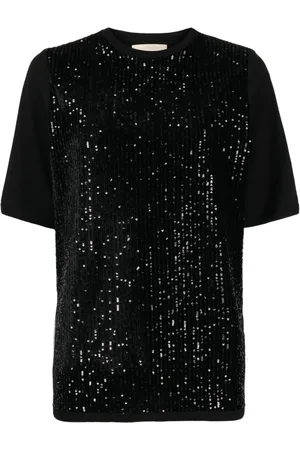 Elie saab T-shirt à ornements de sequins