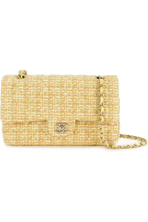 CHANEL 2014 chain tweed shoulder bag