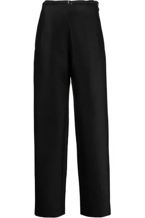 Gia Studios Pantalon droit à ceinture fine