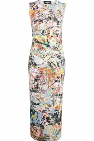Dsquared2 Robe mi-longue à imprimé abstrait