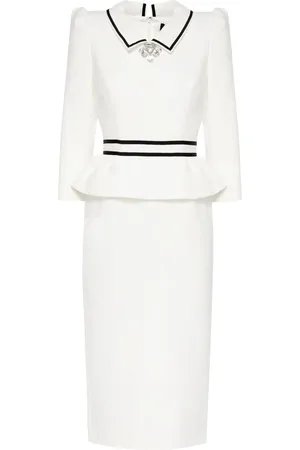 Jenny Packham Robe mi-longue à taille péplum