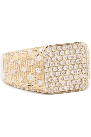 YVONNE LÉON Chevalière en 9ct pavée de diamants