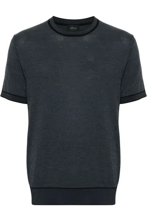 BRIONI T-shirt en coton à bords rayés
