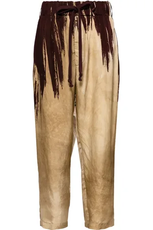 UMA WANG Pantalon imprimé à lien de resserrage