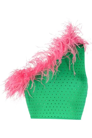 Chiara Ferragni Haut Party orné de plumes d