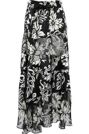 SACAI Jupe mi-longue plissée à fleurs