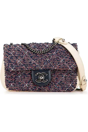 CHANEL Mini sac porté épaule Rectangular Single Flap en tweed (2016-2017)