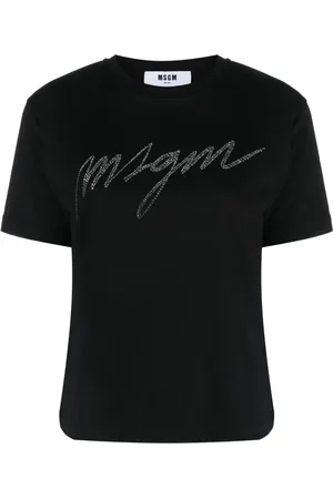 Msgm T-shirt en coton à logo appliqué
