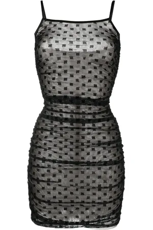 MISBHV Robe courte froncée à motif monogrammé