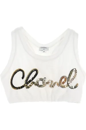 CHANEL Débardeur à logo brodé de sequins (1986-1988)