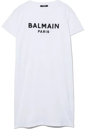 Balmain Robe à logo imprimé