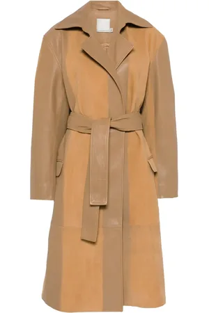 CHRISTOPHER ESBER Manteau en cuir à fronces