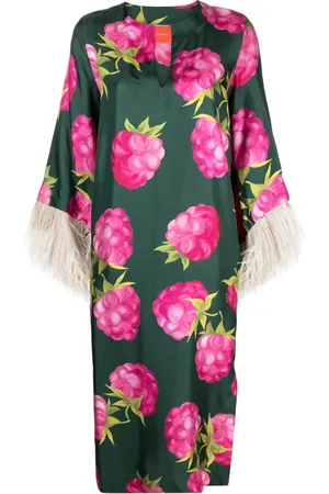 La DoubleJ Robe mi-longue à détail de plumes