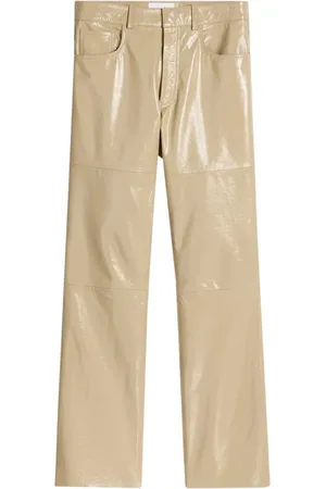 Ami Pantalon en cuir à coupe droite