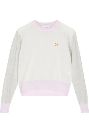 Maison Kitsuné Pull en laine mérinos à logo brodé