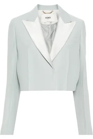 Fendi Blazer crop à empiècements satinés