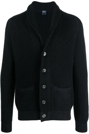 FEDELI Cardigan en mérinos à design nervuré