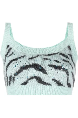 Alessandra Rich Haut crop en maille intarsia