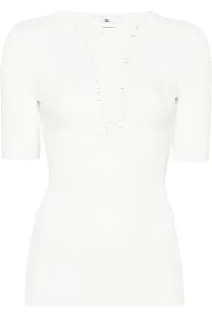 Elisabetta Franchi Haut en maille à col lacé