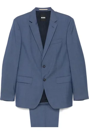 HUGO BOSS Costume en laine vierge à chevrons