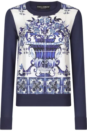 Dolce & Gabbana Pull en soie à imprimé Majolica