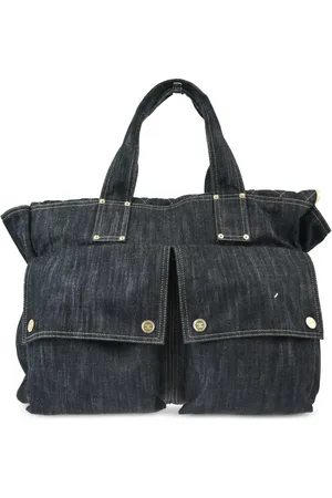 CHANEL Sac cabas en jean à logo CC 2006