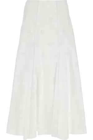 Chloé Jupe en popeline à broderies anglaises