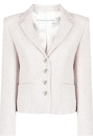 Alessandra Rich Blazer en tweed à simple boutonnage