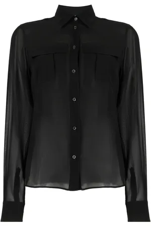 Aspesi Blouse en soie à effet de transparence
