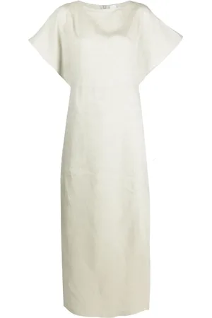 ELEVENTY Robe longue en lin à manches courtes