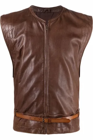 VERSACE Veston ceinturé en cuir (années 1980)
