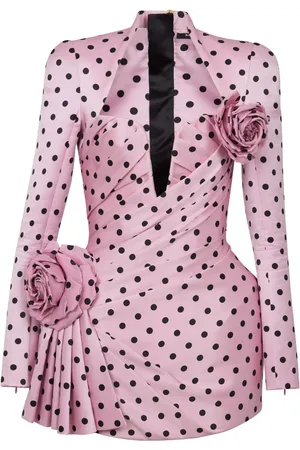 Balmain Robe plissée à pois