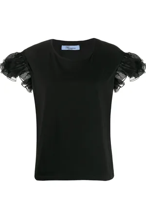 BLUMARINE T-shirt à manches volantées